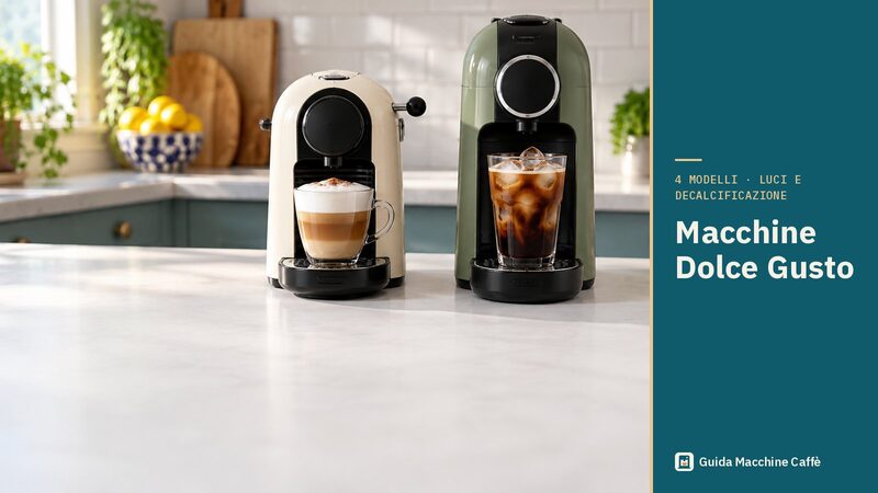 Illustrazione di due macchine a capsule per la guida alle macchine Dolce Gusto