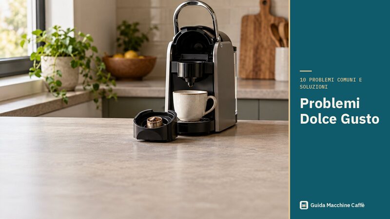 Illustrazione dei problemi Dolce Gusto: macchina a capsule con la leva alzata e il supporto per capsule estratto