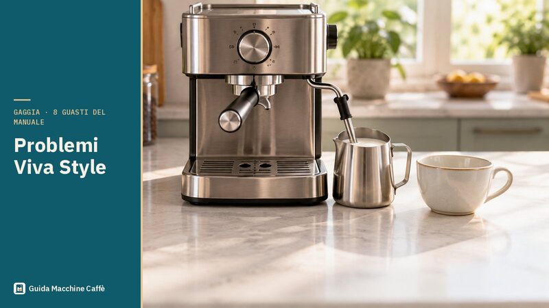 Illustrazione dei problemi Gaggia Viva Style: macchina espresso manuale con il pannarello nella lattiera e il latte senza schiuma